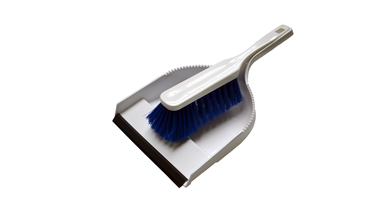 Hygiene-Kehrgarnitur, HACCP, Schaufel mit Gummilippe, blau