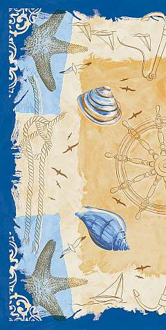 Linclass-Mitteldecke, 80x80cm, 'Del Mar'