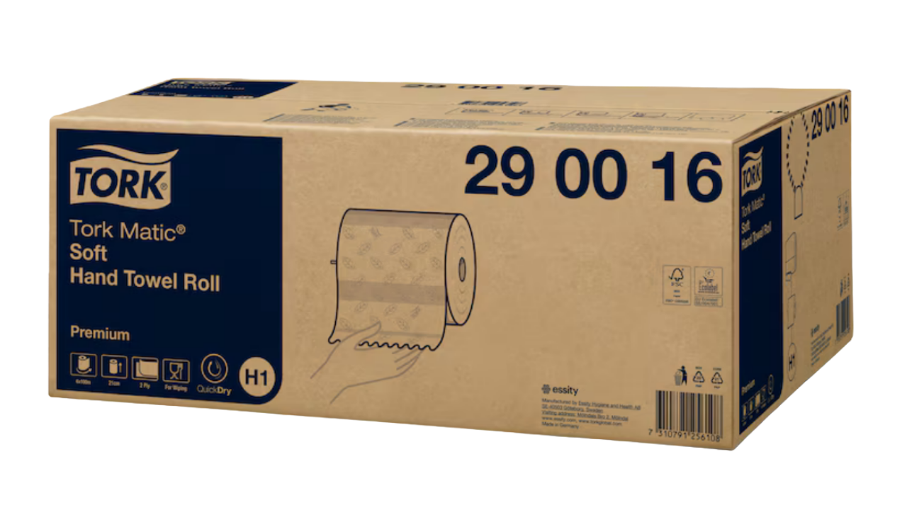 Tork Matic Premium, Rollenhandtuch, H1 hwei&szlig;, 2-lagig, QuickDry&trade;, 21cmx100m