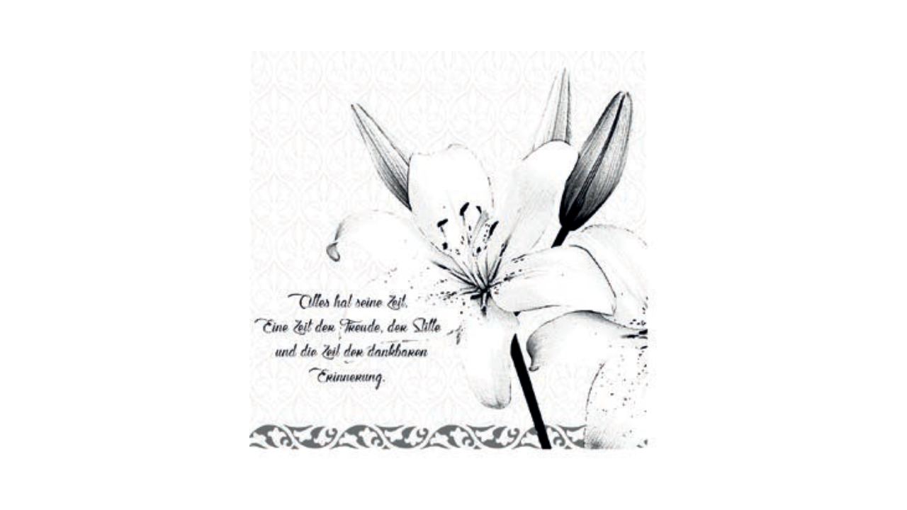 Linclass-Serviette, 33x33cm, 1/4-Falz, 'Zum Abschied'