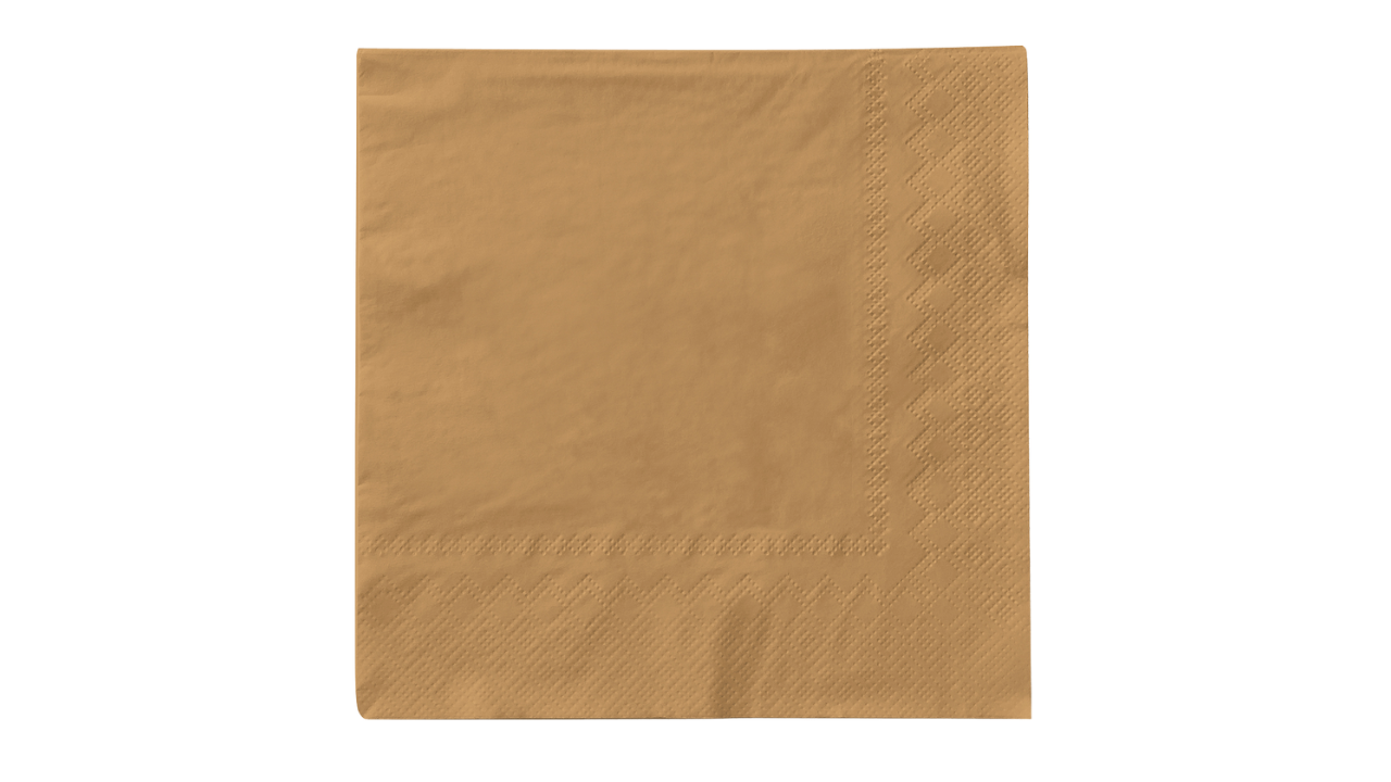 Mank-Zelltuch-Serviette,40x40cm,3-lagig, 1/4 Falz, Basic Sand