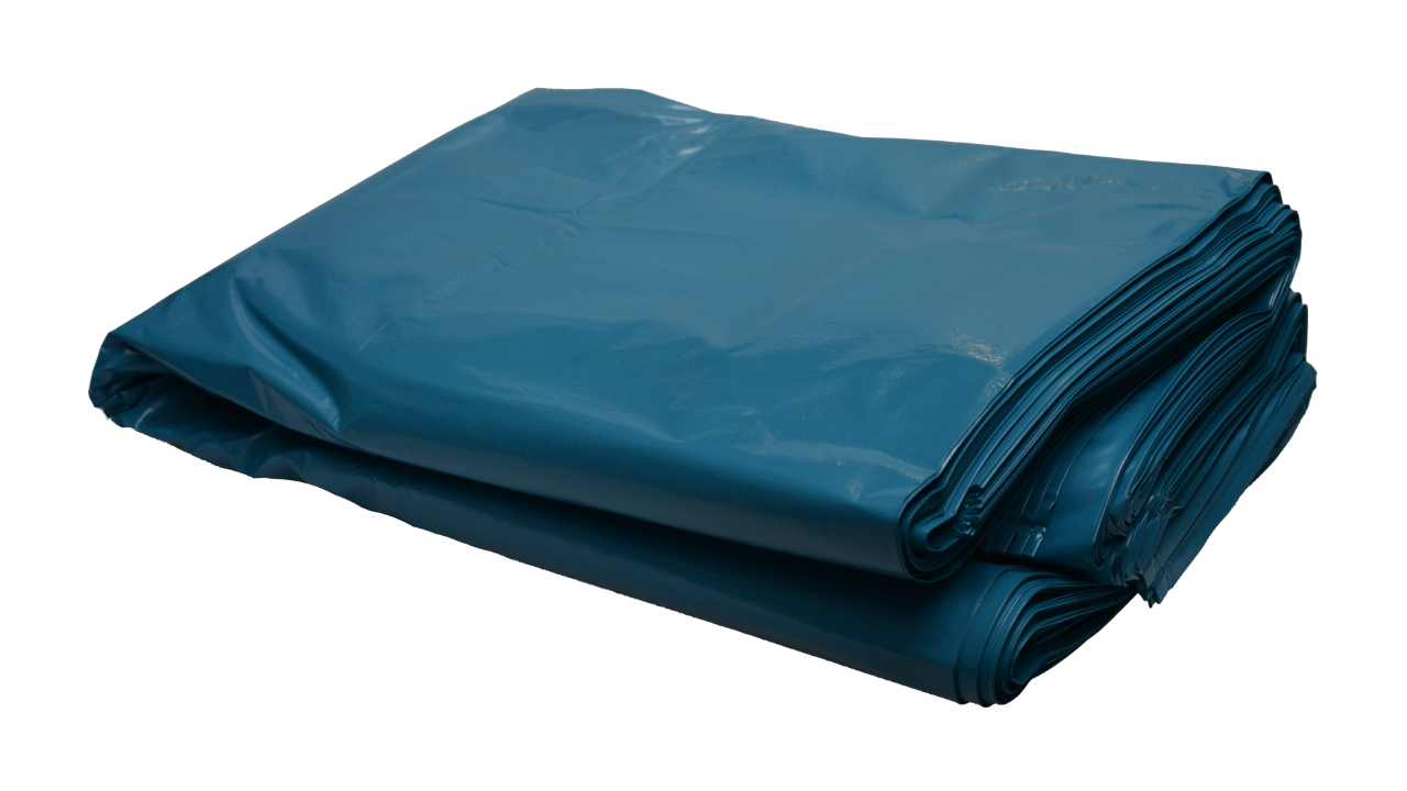 LDPE M&uuml;llsack, 240 Liter, 650+550x1350mm blau, St&auml;rke 85&micro;