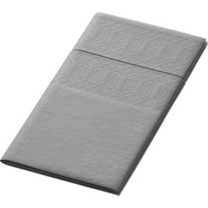 Duni-Zelltuch-Serviette,33x33cm,3-lagig, 1/8 Kopffalz, granite grey