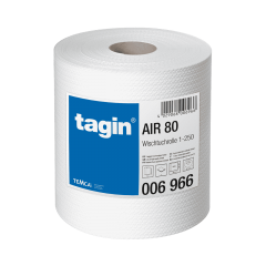Wischtuch tagin Air80, Gro&szlig;rolle, wei&szlig;, 1-lagig, Airlaid, 27x38cm