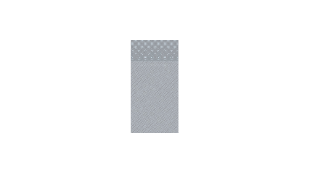 Deluxe-Serviettentasche, 40x40cm, 4-lagig, 1/8 Falz, grau