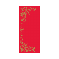 Linclass Mitteldecke, 80x80cm, 'Pomp' gold/rot