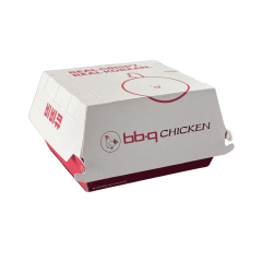 Package Box S, 5 H&auml;hnchenteile, 115x105x76mm, wei&szlig;, 'BBQ-Chicken'