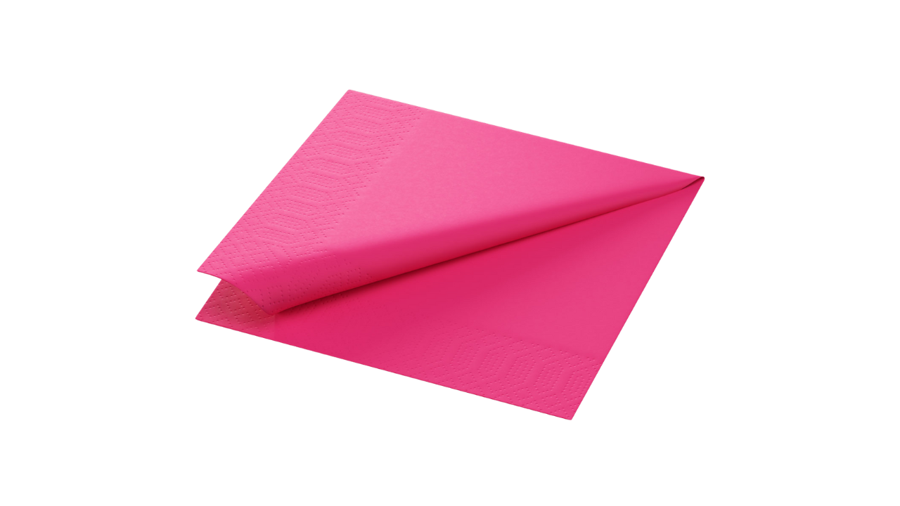 Duni-Zelltuch-Serviette, 33x33cm,3-lagig 1/4 Falz, fuchsia