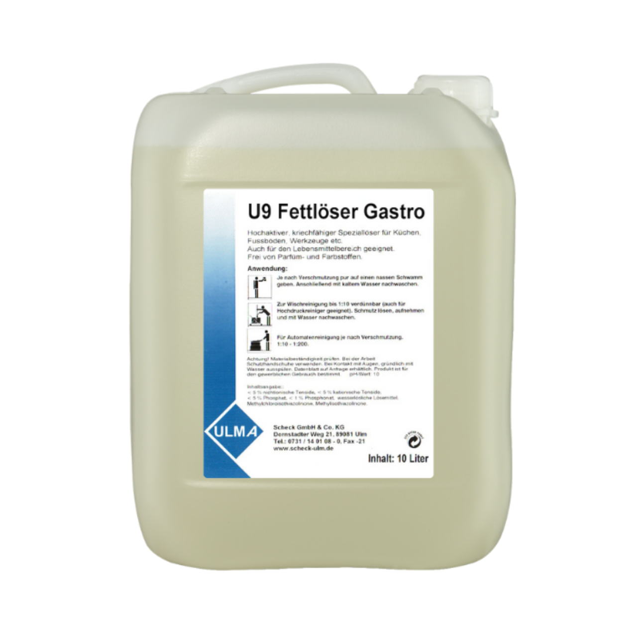 U9 Fettl&ouml;ser Gastro, Hochkonzentrat, fl&uuml;ssig, 10 Liter