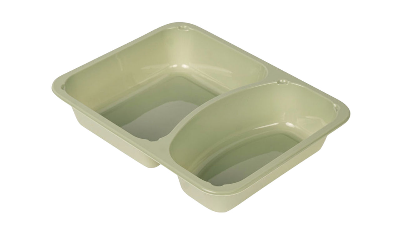 Duni-Meal Menüschale, CPET, 2-geteilt, 225x175x43mm, 655/455ml, grün