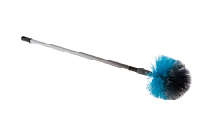 Wand- &amp; Deckenbesen Staubbiene,Rundkopf, Teleskopstiel, 2x75cm, hellblau/silber