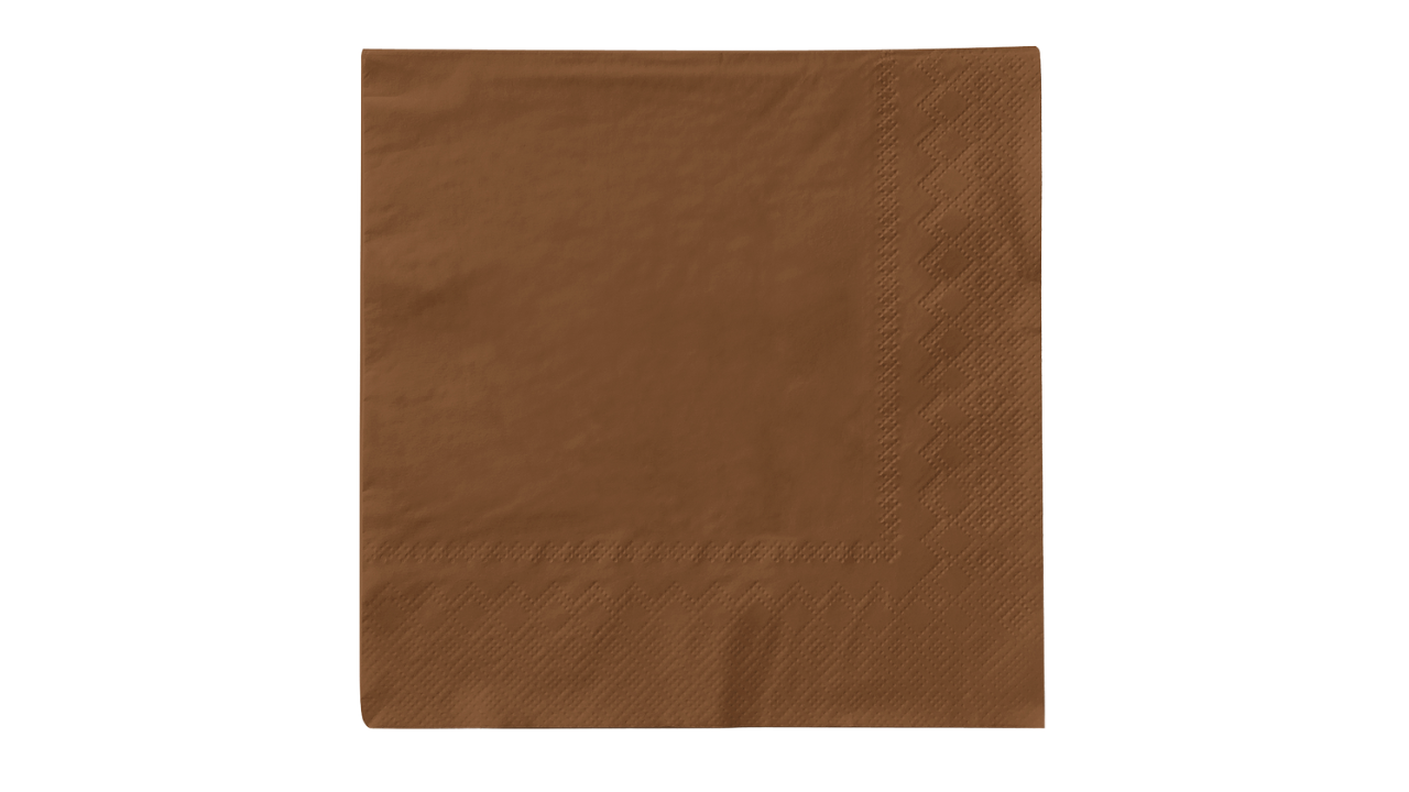 Mank-Zelltuch-Serviette, 40x40cm, 3-la., 1/4 Falz, bronze
