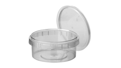 Feinkostbecher 180ml, rund mit Originalit&auml;tsverschluss, klar