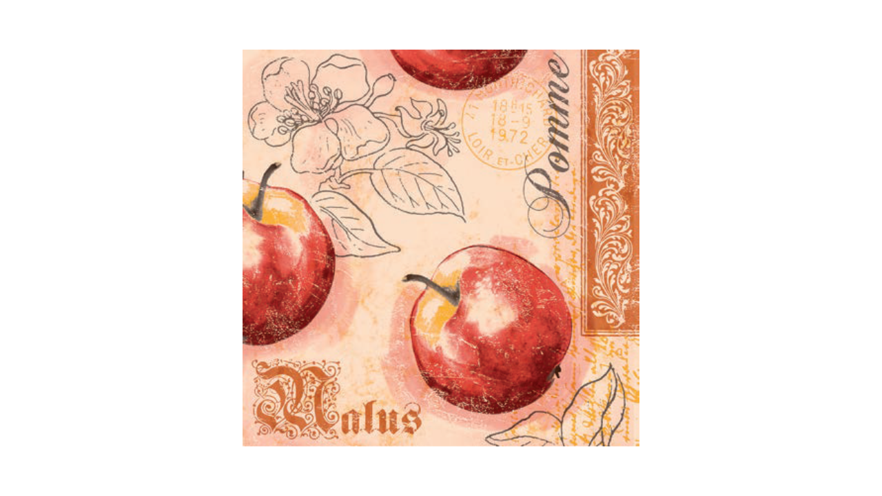 Linclass-Serviette, 40x40cm, 1/4-Falz, 'Malus'