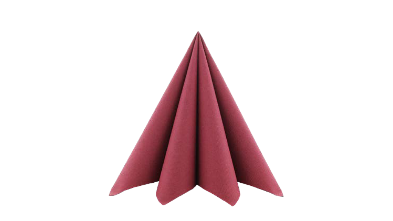 Mank-Softpoint-Serviette, 40x40cm 3-lagig, 1/4 Falz, bordeaux