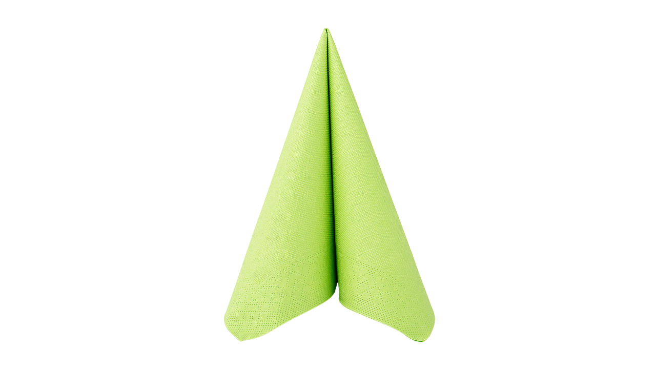 Deluxe-Serviette, 40x40cm, 4-lagig, 1/4 Falz, kiwi