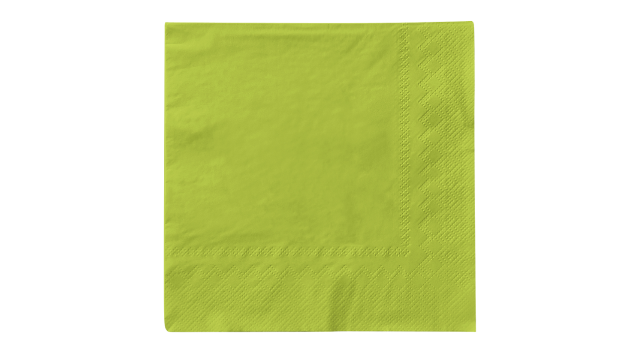Mank-Zelltuch-Serviette, 33x33cm,3-la 1/4 Falz, kiwi