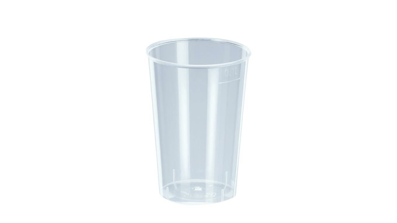 Trinkglas, Polystyrol, Spritzguss,100ml klar