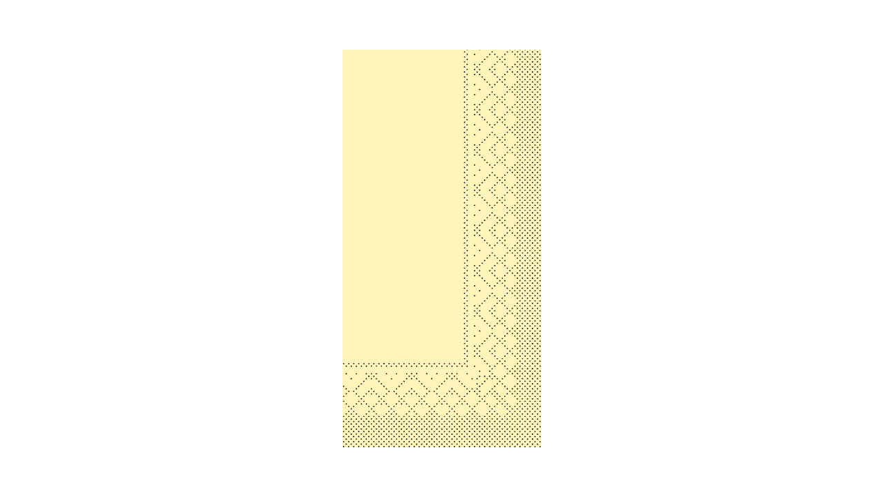 Mank-Zelltuch-Serviette, 40x40cm,3-lagig 1/8 Kopffalz, creme
