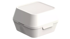 Mehrweg-Burger Box XL, Polypropylen, 12,5x12,5x10,2cm, cremewei&szlig;