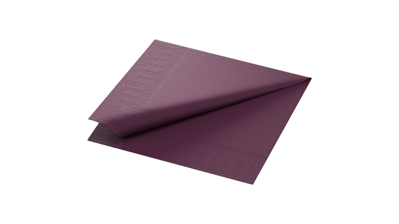 Duni-Zelltuch-Serviette, 40x40cm,3-la 1/4 Falz, plum
