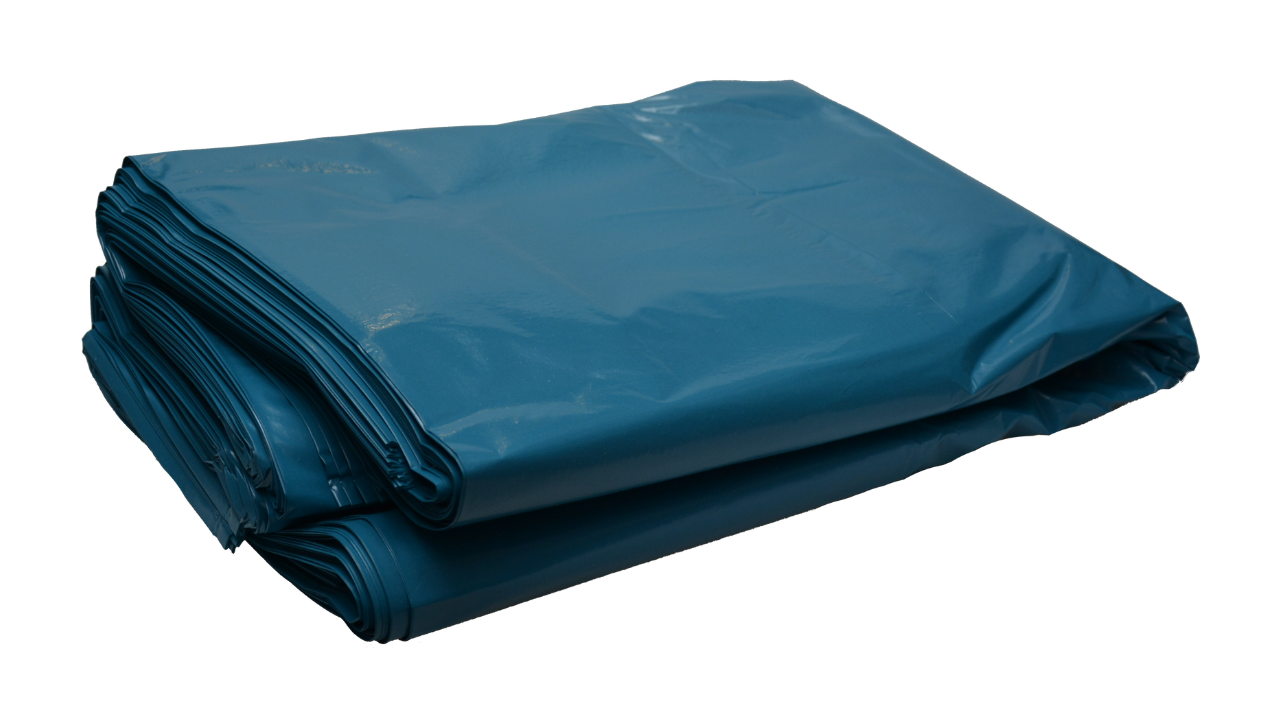 LDPE M&uuml;llsack, 240 Liter, 800+460x1400mm blau, St&auml;rke 60&micro;