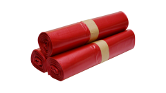 LDPE M&uuml;llsack, 120 Liter, 700x1100mm, rot, St&auml;rke 61&micro;