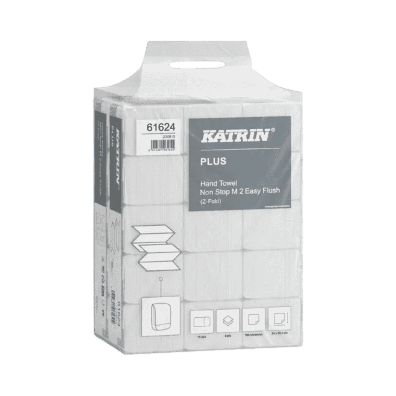 Katrin Handtuch-Papier Easy Flush, wei&szlig;, 2-lagig, 20,3x24cm, Multifold 'NON STOP'
