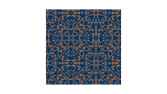 Linclass-Serviette, 40x40cm, 1/4-Falz, 'Claudio' blau/braun