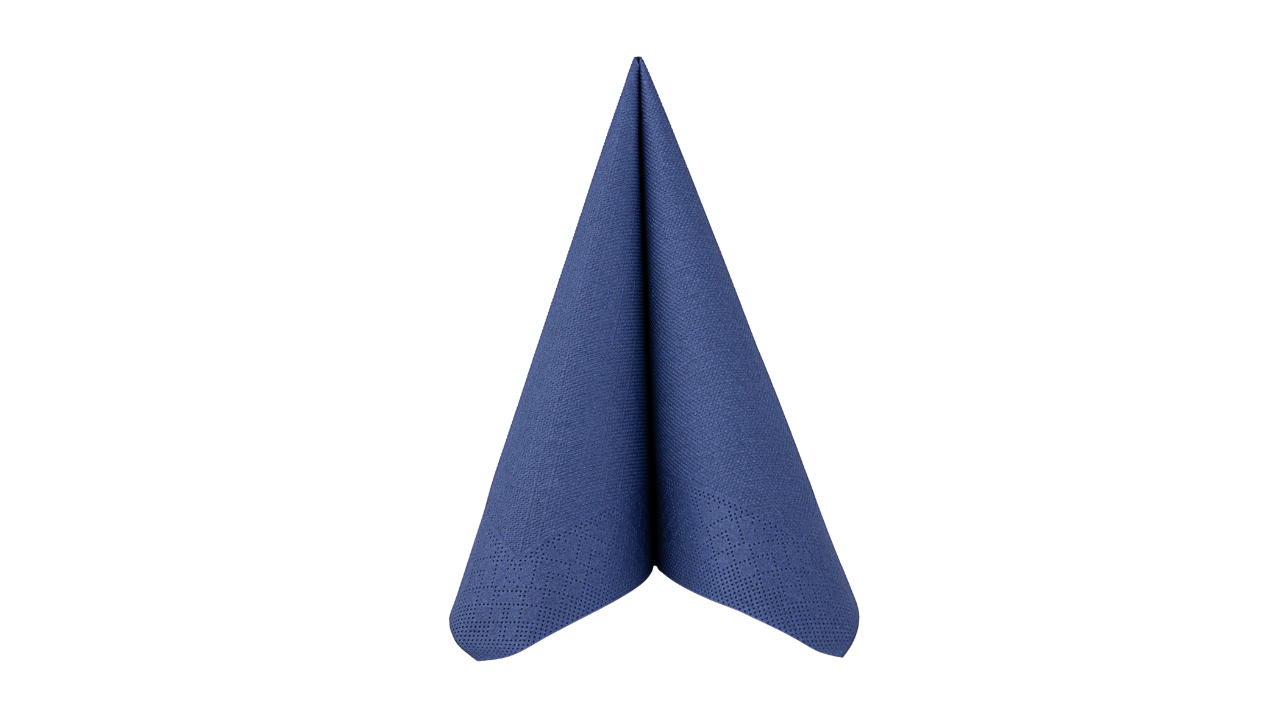 Deluxe-Serviette, 40x40cm, 4-lagig, 1/4 Falz, blau
