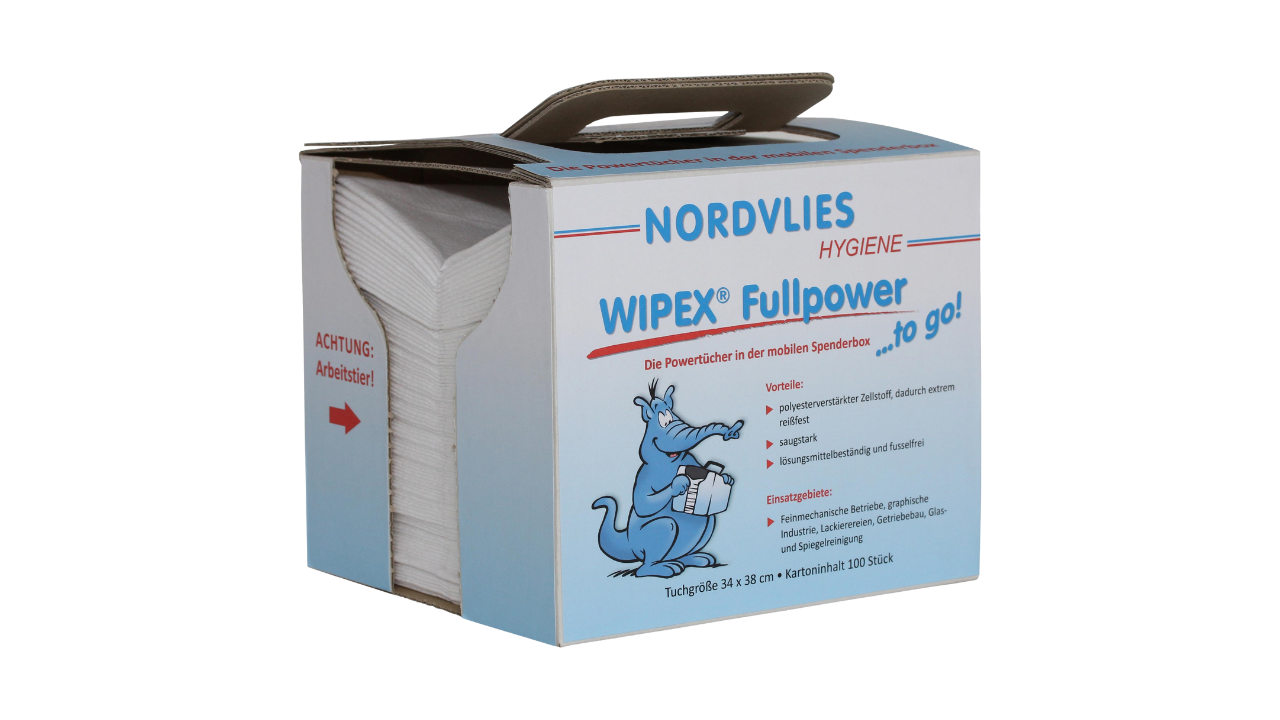 Wischtuch Wipex Fullpower 'To Go', weiß, 1-lagig, 34x38cm, 100 Tücher