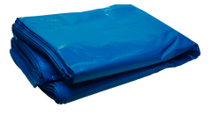 LDPE-Müllsack, 240 Liter, 650+550x1350mm blau, Stärke 85µ