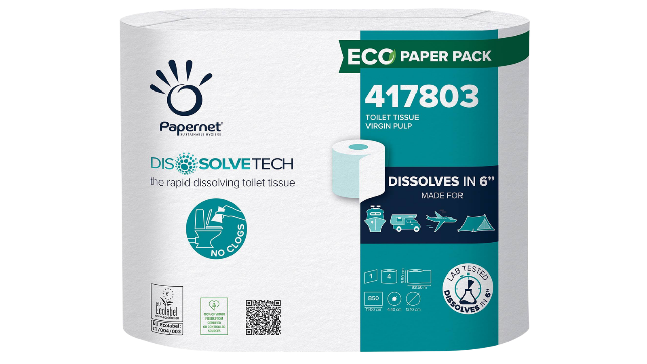 Papernet Superior,Toilettenpapier,wei&szlig; 1-lagig, 850 Blatt/Rolle -Dissolve Tech-