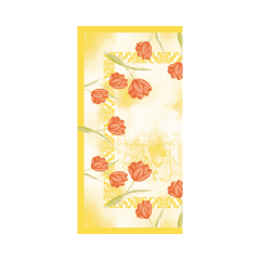 Linclass Mitteldecke, 80x80cm, 'Sally' gelb-orange