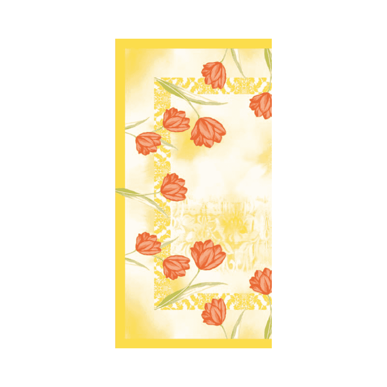 Linclass Mitteldecke, 80x80cm, 'Sally' gelb-orange