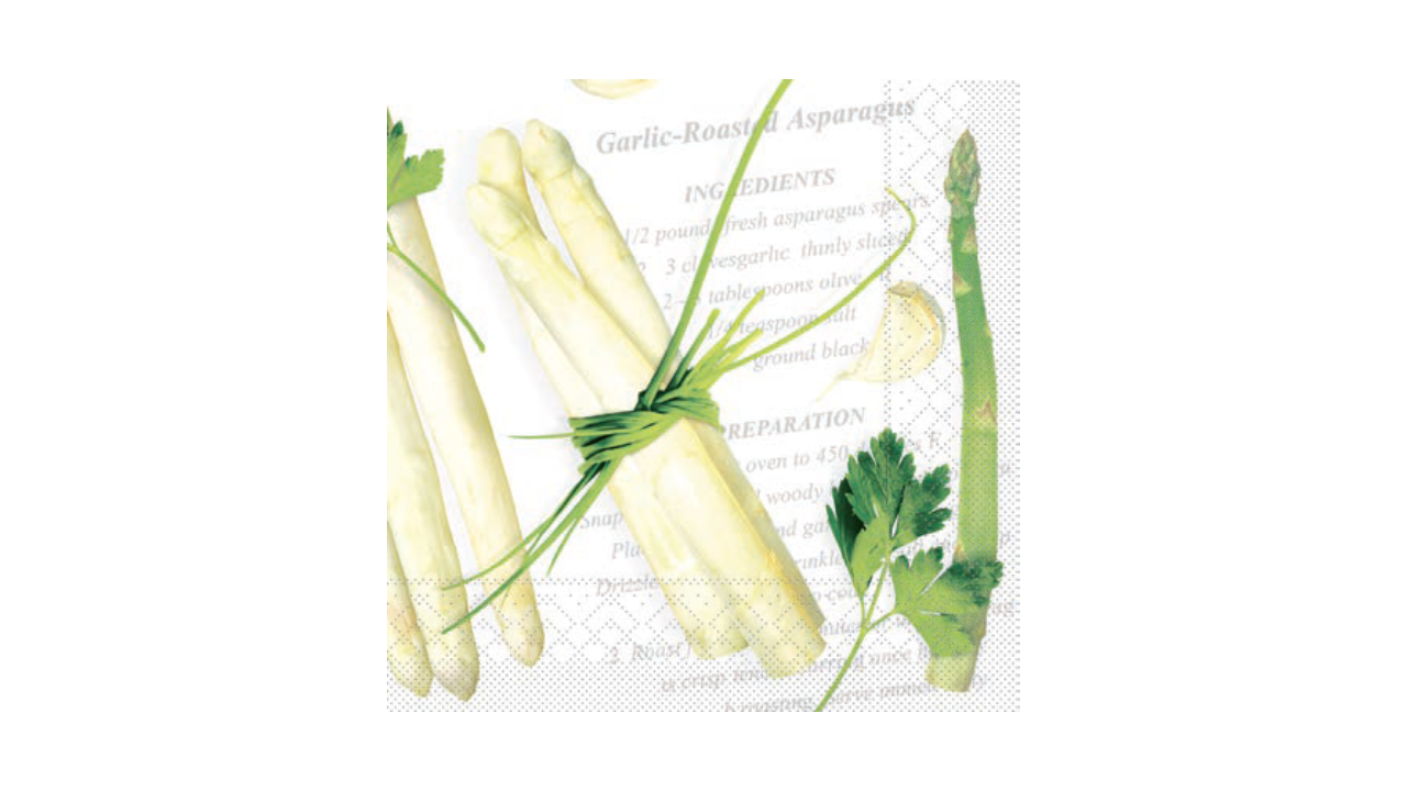 Zelltuch-Serviette, 40x40cm, 3-lagig, 1/4 Falz, 'Asparagus'