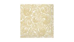 Zelltuch-Serviette, 33x33cm, 3-lagig, 1/4-Falz, 'Jordan', wei&szlig;/gold
