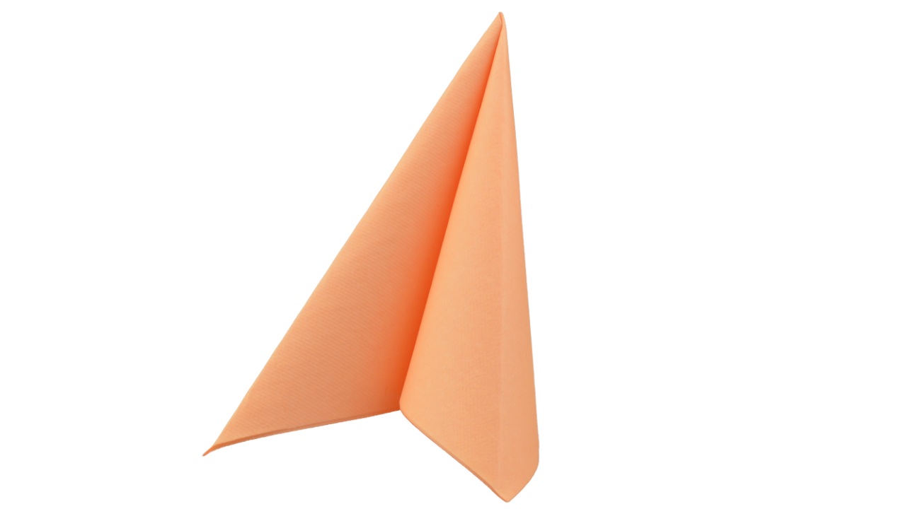 Airlaid-Serviette, 40x40cm, 1/4 Falz, aprikot