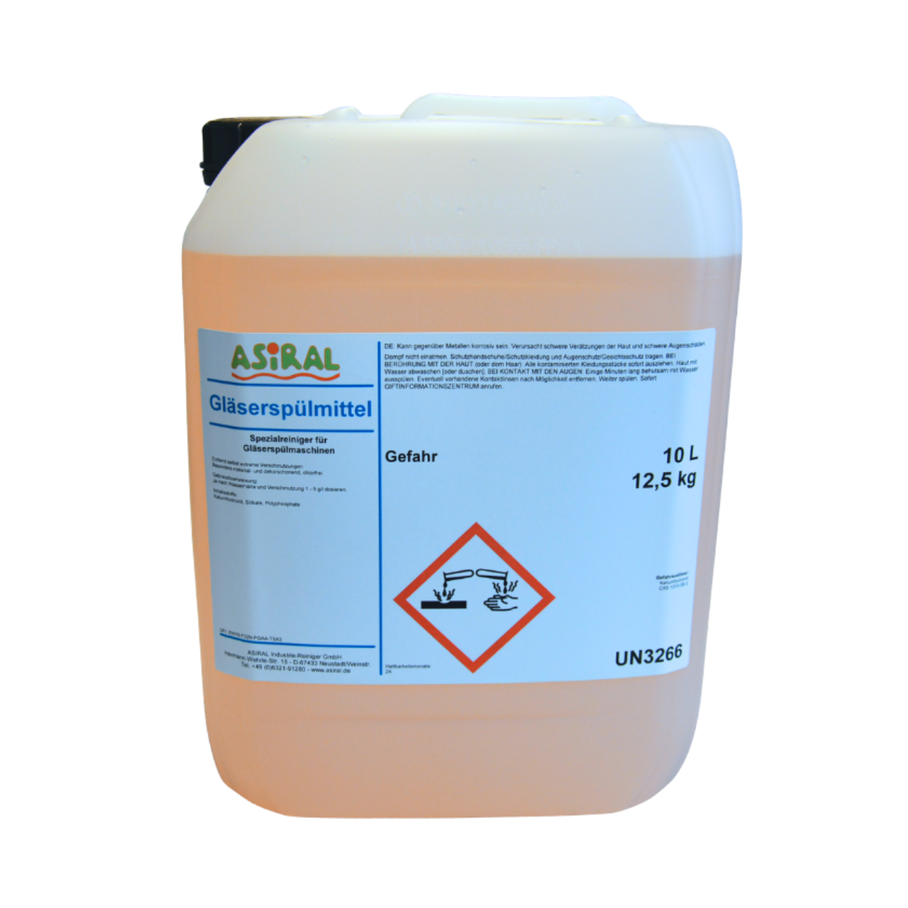 Asiral Gl&auml;sersp&uuml;lmittel, fl&uuml;ssig, 12,5kg
