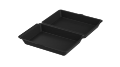 Mehrweg-Men&uuml;box XL, Polypropylen, ungeteilt, 21x29x8,4cm, schwarz