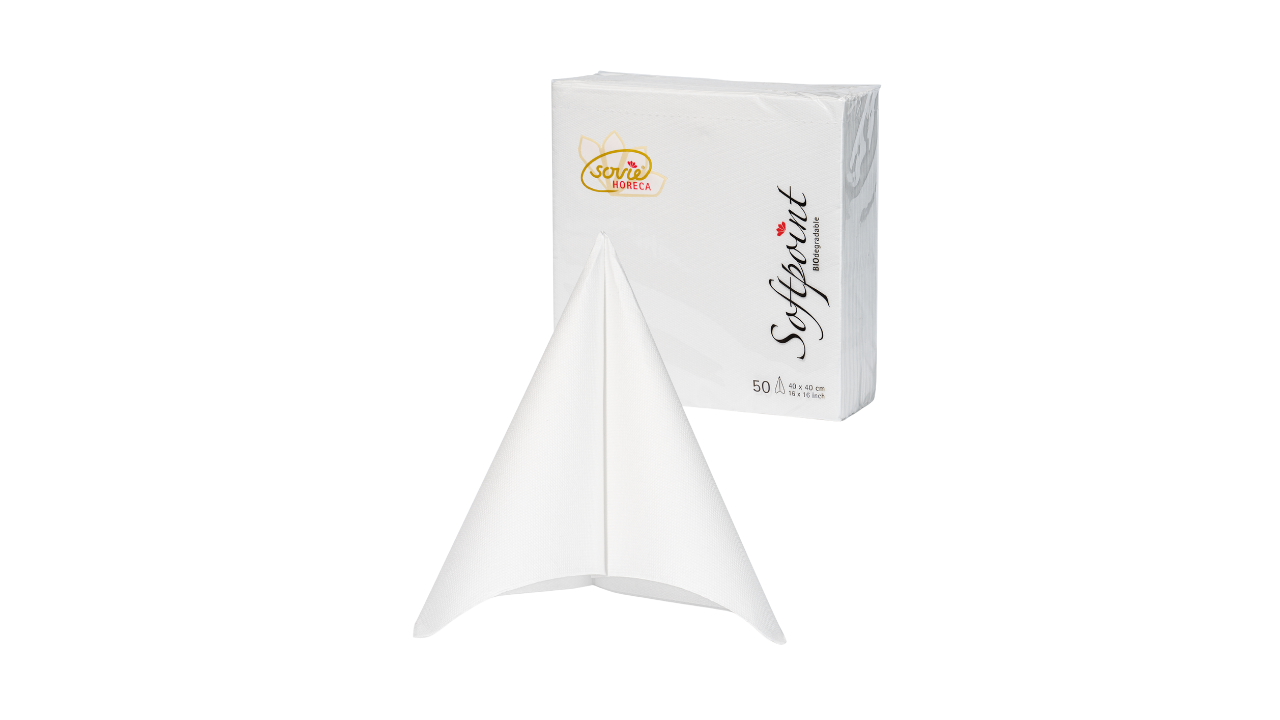 Mank-Softpoint-Serviette, 40x40cm 3-lagig, 1/4 Falz, weiß