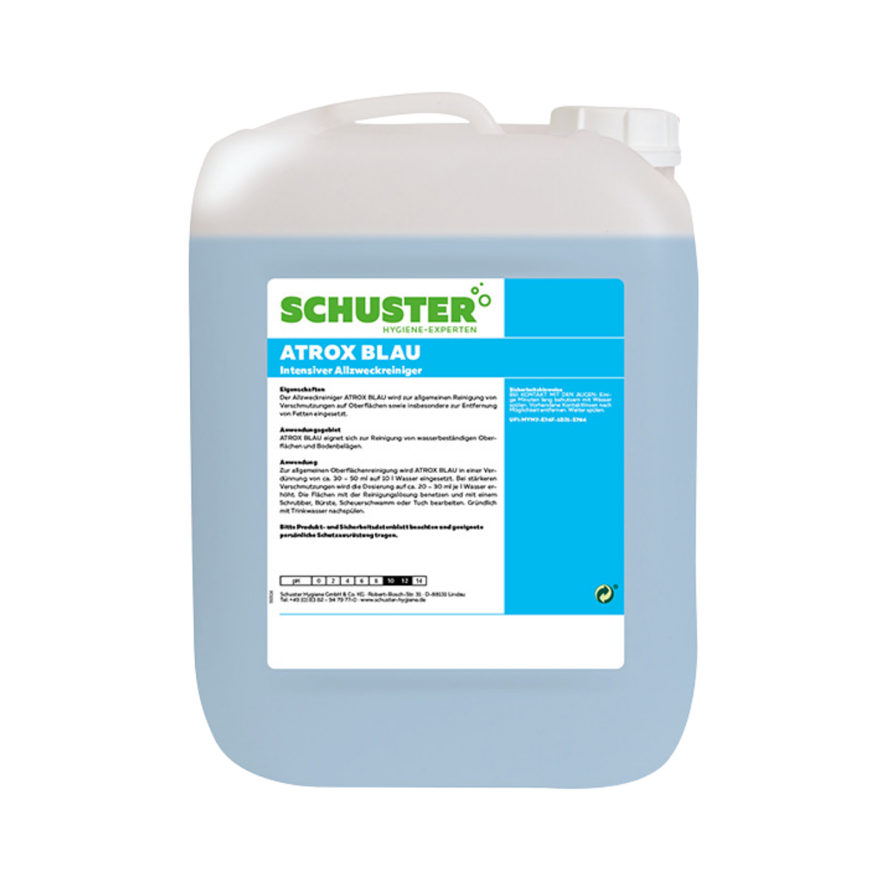 Fettl&ouml;ser Atrox blau, salmiakverst&auml;rkt, fl&uuml;ssig, klar, 10kg