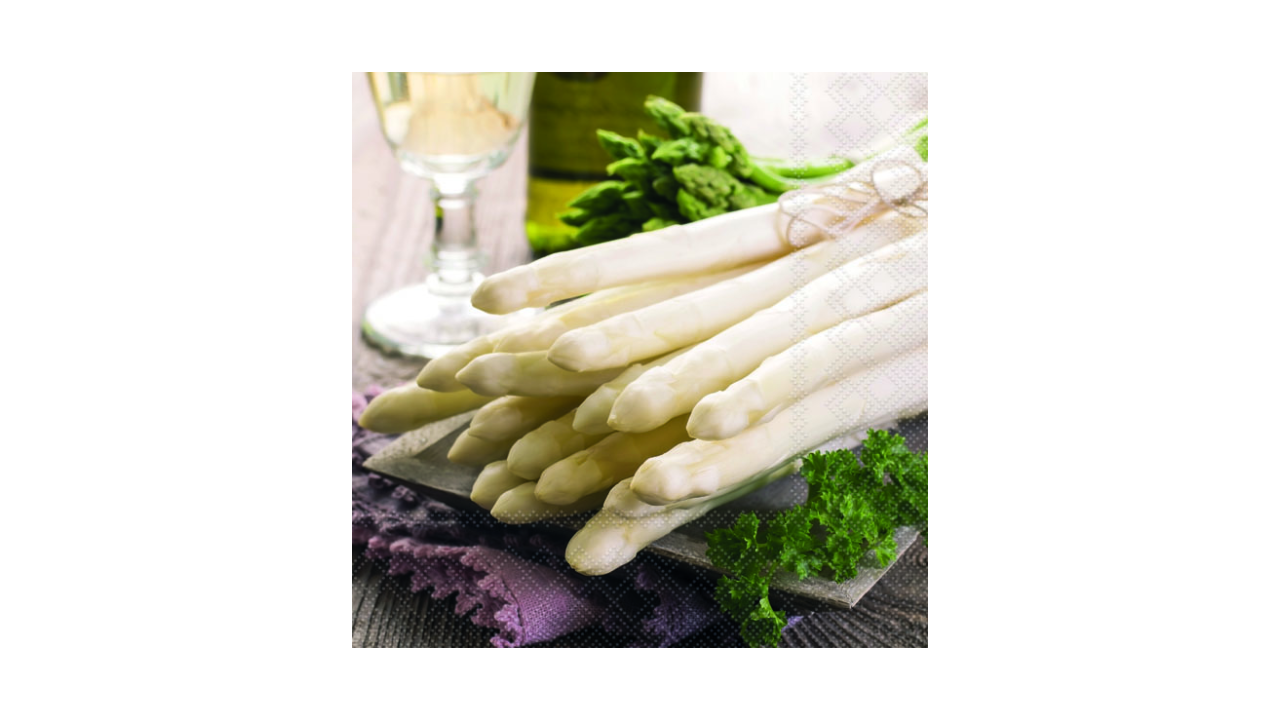 Zelltuch-Serviette, 33x33cm, 3-lag 1/4-Falz, 'Asparagus Mix'