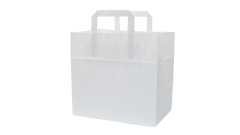Papier-Tragetasche, 26+17x25cm, Innenhenkel, Kraftpapier 70g/qm, weiß
