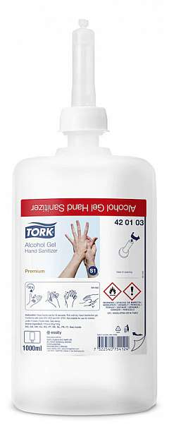 Tork-Premium Händededesinfektionsgel, mit 80% denaturiertem Alkohol, 1000ml