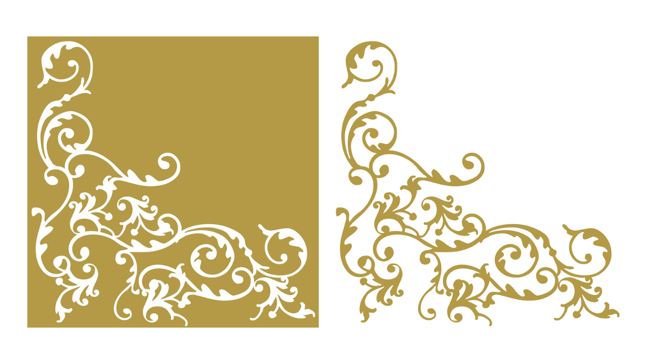 Linclass-Serviette, 40x40cm, 1/4-Falz, 'Pomp' wei&szlig;/gold