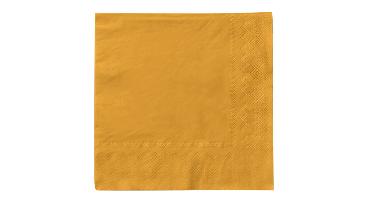 Mank-Zelltuch-Serviette, 33x33cm,3-la 1/4 Falz, curry