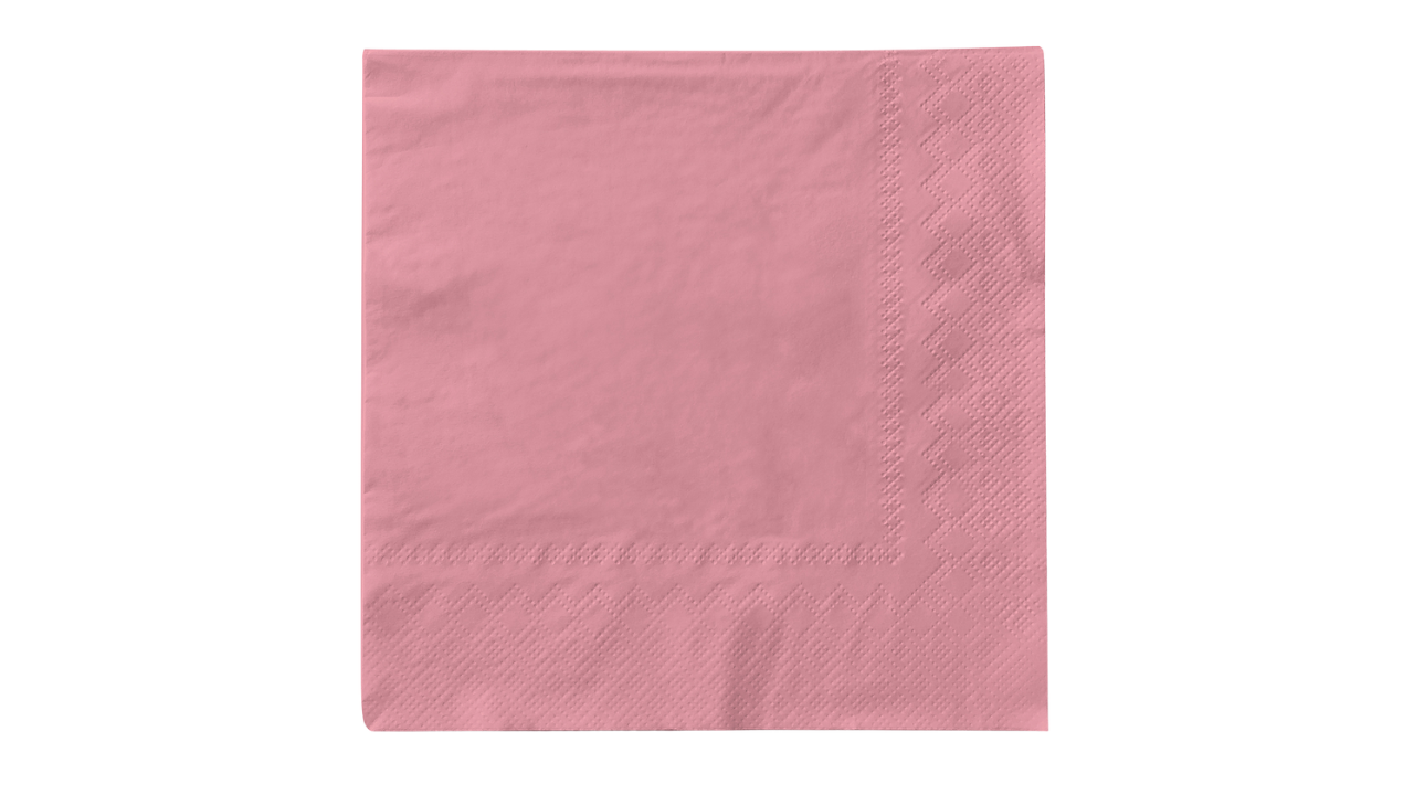Mank-Zelltuch-Serviette, 33x33cm,3-la 1/4 Falz, rosa
