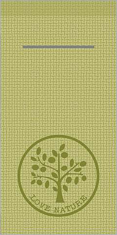 Airlaid-Serviettentasche, 40x40cm, 1/8 Falz, 'Love Nature-Jute' oliv
