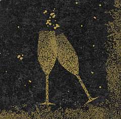 Dunisoft-Servietten, 40x40cm, 1/4-Falz, 'Celebrate Black' schwarz/gold